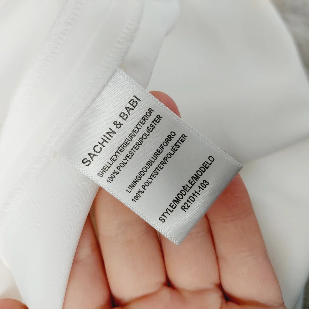 New Sachin & Babi Annie  White Crepe Sheath Belt & Blouson Sleeves Dress P4520 - Picture 10 of 11